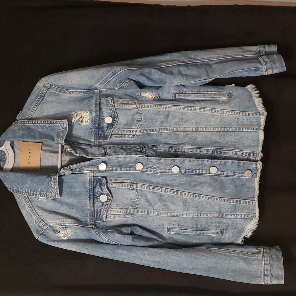 [BLANKNYC] Women's Denim Distressed Jacket Blue